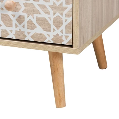 Beau Two-Tone Wood 3 Drawer Storage Cabinet White/Natural Brown - Baxton Studio 6 Beau Two-Tone Wood 3 Drawer Storage Cabinet White/Natural Brown - Baxton Studio - Image 6