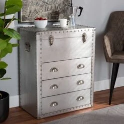 Serge Metal 3 Drawer Accent Storage Chest Silver - Baxton Studio 17 Serge Metal 3 Drawer Accent Storage Chest Silver - Baxton Studio -Urban Dwell Gear Outlet Store GUEST 4c3348ff 29a5 400c ac92 c534b04ad31e