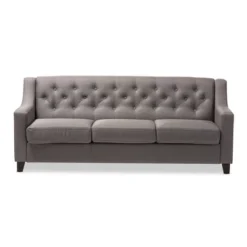 Arcadia Modern And Contemporary Fabric Upholstered Button Tufted Living Room 3 Seater Sofa - Baxton Studio