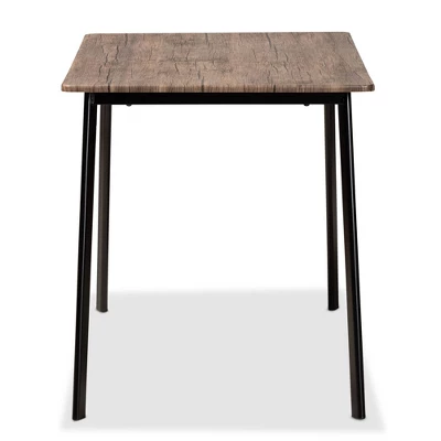 Calder Wood And Metal Dining Table Walnut Brown/Black - Baxton Studio 2 Calder Wood And Metal Dining Table Walnut Brown/Black - Baxton Studio - Image 2