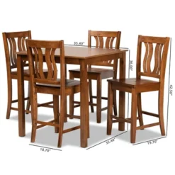 5pc Fenton Wood Pub Dining Set Walnut/Brown - Baxton Studio -Urban Dwell Gear Outlet Store GUEST 4cdf4756 b392 4aa9 99fe 0af989863a43