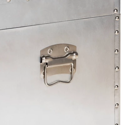 Serge Metal 2 Drawer Accent Storage Chest Silver - Baxton Studio 7 Serge Metal 2 Drawer Accent Storage Chest Silver - Baxton Studio - Image 7