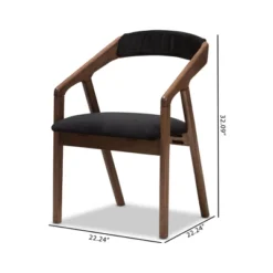Set Of 2 Wendy Midcentury Modern Velvet And Walnut Wood Finishing Dining Chairs Dark Gray/ Brown - Baxton Studio -Urban Dwell Gear Outlet Store GUEST 4d5af188 ea20 41a9 a82c a4fb99f0610e