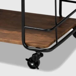 Neal Metal And Wood Kitchen Serving Cart Walnut/Black - Baxton Studio -Urban Dwell Gear Outlet Store GUEST 4d9600ee e89e 4412 9c4f 7205fb96cbf8