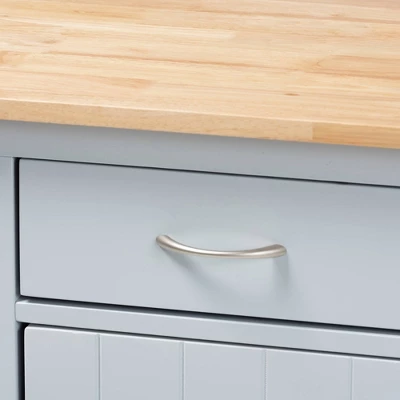 Donnie Wood Kitchen Storage Cart Light Gray/Natural - Baxton Studio 7 Donnie Wood Kitchen Storage Cart Light Gray/Natural - Baxton Studio - Image 7