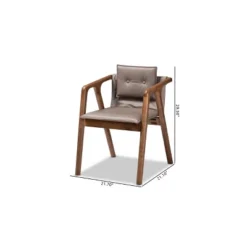 2pc Marcena Leather Upholstered And Wood Dining Chair Set Gray/Walnut Brown - Baxton Studio -Urban Dwell Gear Outlet Store GUEST 4e4e1bad 8a48 4332 a130 9c98adb7acea