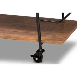 3 Tier Bernard Industrial Metal And Wood Mobile Wine Bar Cart Black/Walnut - Baxton Studio -Urban Dwell Gear Outlet Store GUEST 5134988b bb12 46aa b422 e2168bb65de2