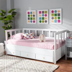 Twin To King Kendra Expandable Daybed With Storage Drawers White - Baxton Studio -Urban Dwell Gear Outlet Store GUEST 51907bb2 17f1 43ca 8100 2795444e40b7