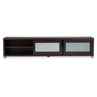 Gerhardine Wood Cabinet With 2 Sliding Doors And Drawer TV Stand For TVs Up To 85" Dark Brown - Baxton Studio 1 Gerhardine Wood Cabinet With 2 Sliding Doors And Drawer TV Stand For TVs Up To 85" Dark Brown - Baxton Studio