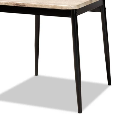 4pc Honore Wood And Metal Dining Chair Set Light Brown/Black - Baxton Studio 3 4pc Honore Wood And Metal Dining Chair Set Light Brown/Black - Baxton Studio - Image 3