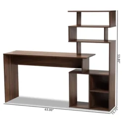 Foster Wood Storage Desk With Shelves Walnut/Brown - Baxton Studio -Urban Dwell Gear Outlet Store GUEST 53fc6c6a 7ecd 40b5 bea9 d30a607ba8eb
