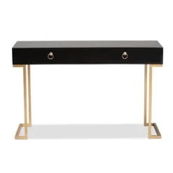 Beagan Wood And Metal 2 Drawer Console Table Black/Gold - Baxton Studio -Urban Dwell Gear Outlet Store GUEST 54132ef8 9ef1 4dfa aa02 0d0ff3b9c549