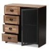 Connell Two-Tone Wood And Metal Sideboard Buffet Natural Brown/Black - Baxton Studio