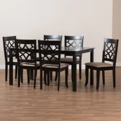 7pc Mael Dining Set Dark Brown/Espresso - Baxton Studio -Urban Dwell Gear Outlet Store GUEST 549497c3 106b 4f21 8f71 f03e9f8d1b87