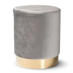 Chaela Velvet Metal Ottoman - Baxton Studio -Urban Dwell Gear Outlet Store GUEST 55f5f061 0cbe 49eb 973e 32f7ec89b36b