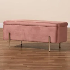 Rockwell Blush Velvet Metal Storage Bench Pink/Gold - Baxton Studio 18 Rockwell Blush Velvet Metal Storage Bench Pink/Gold - Baxton Studio -Urban Dwell Gear Outlet Store GUEST 56c77508 c132 465f ae94 08720ed96112