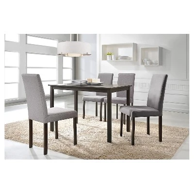 5pc Andrew Contemporary Dining Set Dark Brown/Gray - Baxton Studio 2 5pc Andrew Contemporary Dining Set Dark Brown/Gray - Baxton Studio - Image 2