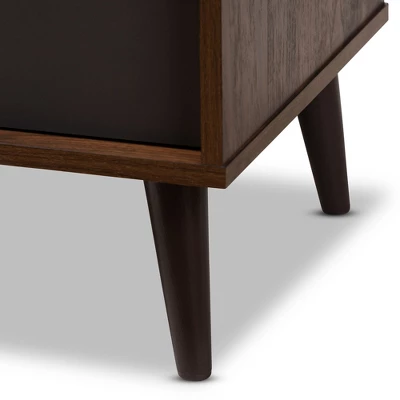 Samuel Finished TV Stand For TVs Up To 55" Walnut Brown/Dark Gray - Baxton Studio 1 Samuel Finished TV Stand For TVs Up To 55" Walnut Brown/Dark Gray - Baxton Studio