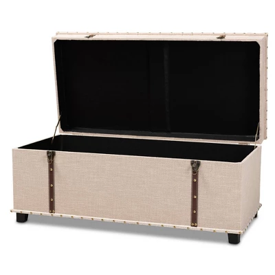Kyra Fabric Upholstered Storage Trunk Ottoman - Baxton Studio 1 Kyra Fabric Upholstered Storage Trunk Ottoman - Baxton Studio