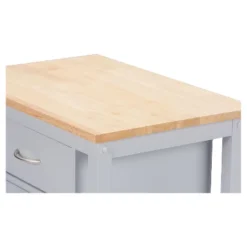 Yonkers Contemporary Kitchen Cart With Wood Top Light Gray - Baxton Studio -Urban Dwell Gear Outlet Store GUEST 586a0135 0707 4a77 bf9c 0bc242f41ab8