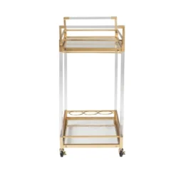 Savannah Metal And Glass Wine Cart Gold/Clear - Baxton Studio -Urban Dwell Gear Outlet Store GUEST 5885f2b8 da08 472d ae14 a168a0e3fd05