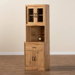 Laurana Wood Kitchen Cabinet And Hutch Oak Brown - Baxton Studio -Urban Dwell Gear Outlet Store GUEST 58b0c61f fd49 4ece 888d 7de3f5a5fff1