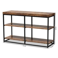 Bardot Wood And Metal 3 Tier Console Table Walnut Brown/Black - Baxton Studio -Urban Dwell Gear Outlet Store GUEST 5a6e98a2 6ef8 450a af63 5fdb6ed4468e