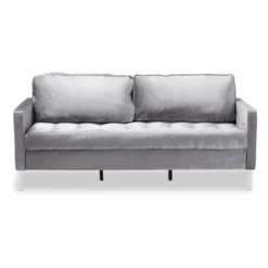 Baxton Studio Clara Velvet Fabric Upholstered 3 Seater Sofa Gray - BaxtonStudio 15 Baxton Studio Clara Velvet Fabric Upholstered 3 Seater Sofa Gray - BaxtonStudio -Urban Dwell Gear Outlet Store GUEST 5b59f443 22d2 4e95 92e8 e6f0c1ccbbdd