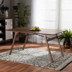 Saxton Wood Dining Table Walnut Brown/Black - Baxton Studio 11 Saxton Wood Dining Table Walnut Brown/Black - Baxton Studio -Urban Dwell Gear Outlet Store GUEST 5bf3a26c 909d 4e97 b11b 728bb9ad965e