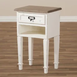 Dauphine 1 Drawer Provincial Style Oak And Distressed Finish Wood Nightstand White - Baxton Studio 12 Dauphine 1 Drawer Provincial Style Oak And Distressed Finish Wood Nightstand White - Baxton Studio -Urban Dwell Gear Outlet Store GUEST 5c396125 e0ca 49fa 9750 b5c00e1852ca