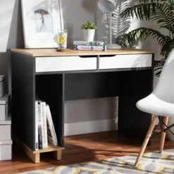 Reed 2 Drawer Wood Computer Desk - Gray/White - Baxton Studio -Urban Dwell Gear Outlet Store GUEST 5c57b89d 3ac4 4aab adc1 c049e9770053