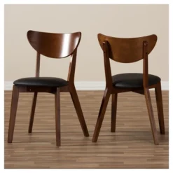 Set Of 2 Sumner Mid - Century Faux Leather Dining Chairs - Black, "Walnut" Brown - Baxton Studio 7 Set Of 2 Sumner Mid - Century Faux Leather Dining Chairs - Black, "Walnut" Brown - Baxton Studio -Urban Dwell Gear Outlet Store GUEST 5cd16859 b86c 42d8 8ede 4db10ef6fb40