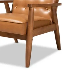 Sorrento Mid-Century Faux Leather Upholstered Wood Lounge Chair Walnut/Brown - Baxton Studio 11 Sorrento Mid-Century Faux Leather Upholstered Wood Lounge Chair Walnut/Brown - Baxton Studio -Urban Dwell Gear Outlet Store GUEST 5de44dec ad53 490e b544 448cfa12529b