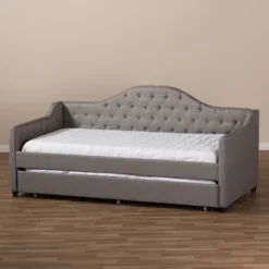 Twin Perry Modern And Contemporary Fabric Daybed With Trundle Light Gray - Baxton Studio -Urban Dwell Gear Outlet Store GUEST 5f0c6d2d c4a2 4a89 a413 89d2f7927809