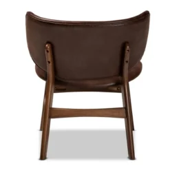 Marcos Faux Leather And Wood Living Room Accent Chair Dark Brown/Walnut Brown - Baxton Studio -Urban Dwell Gear Outlet Store GUEST 5f58727c f2e7 4037 b2d7 b72eec504b06