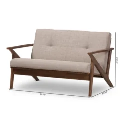 Bianca Mid-Modern Walnut Wood Fabric Tufted 2 Seater Loveseat Light Gray - Baxton Studio 15 Bianca Mid-Modern Walnut Wood Fabric Tufted 2 Seater Loveseat Light Gray - Baxton Studio -Urban Dwell Gear Outlet Store GUEST 5ff8c6a2 bb07 4d4f 81ab 6c0801697306