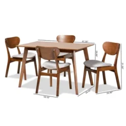 5pc Katya Fabric Upholstered And Wood Dining Set Gray/Brown - Baxton Studio 15 5pc Katya Fabric Upholstered And Wood Dining Set Gray/Brown - Baxton Studio -Urban Dwell Gear Outlet Store GUEST 6098a4f5 67f1 4879 a72c 0c82935b02b0
