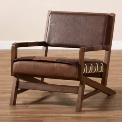 Rovelyn Faux Leather Walnut Finished Wood Lounge Chair Brown - Baxton Studio 11 Rovelyn Faux Leather Walnut Finished Wood Lounge Chair Brown - Baxton Studio -Urban Dwell Gear Outlet Store GUEST 60b0261b 4dc3 49ca a7d9 7f76f676197a