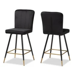 2pc Preston Two-Tone And Metal Bar Stool Set - Baxton Studio -Urban Dwell Gear Outlet Store GUEST 6111c70a 29f0 436c a6a1 1ae1c7cef8a3