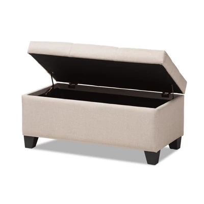 Michaela Modern And Contemporary Fabric Upholstered Storage Ottoman - Baxton Studio 1 Michaela Modern And Contemporary Fabric Upholstered Storage Ottoman - Baxton Studio