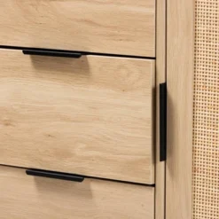 Harrison Wood And Rattan 3 Drawer Sideboard Dining Cabinet Natural Brown/Black - Baxton Studio -Urban Dwell Gear Outlet Store GUEST 61543cf0 db6b 4d77 b6b1 001d537cdf1b