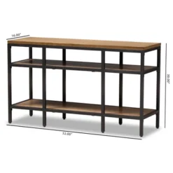 Caribou Rustic Industrial Style Oak Wood And Metal Finished Console Table Black - Baxton Studio 13 Caribou Rustic Industrial Style Oak Wood And Metal Finished Console Table Black - Baxton Studio -Urban Dwell Gear Outlet Store GUEST 621d470a 8001 4ecb 8411 0c3990da55fd