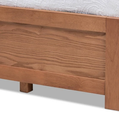 Wren 3 Drawer Storage Bed Frame Walnut - Baxton Studio 5 Wren 3 Drawer Storage Bed Frame Walnut - Baxton Studio - Image 5