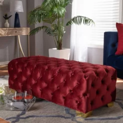 Avara Velvet Button Tufted Bench Ottoman - Baxton Studio 15 Avara Velvet Button Tufted Bench Ottoman - Baxton Studio -Urban Dwell Gear Outlet Store GUEST 629c3539 25cd 4ed6 884a c4f83f53f66a