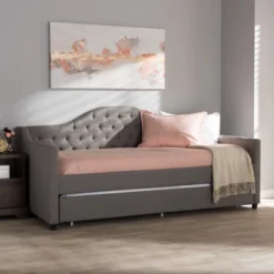 Twin Perry Modern And Contemporary Fabric Daybed With Trundle Light Gray - Baxton Studio -Urban Dwell Gear Outlet Store GUEST 62fb038b ecfe 4a71 97e3 7b08368c5051