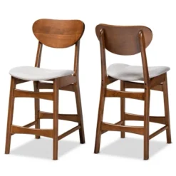2pc Katya Fabric Upholstered And Wood Counter Height Barstool Set - Baxton Studio -Urban Dwell Gear Outlet Store GUEST 6301e78a 4ddd 4d53 9fa4 188ce1779574