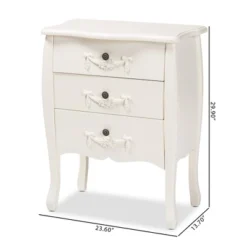 Eliya Wood 3 Drawer Storage Cabinet White - Baxton Studio -Urban Dwell Gear Outlet Store GUEST 65e8762b 58fe 4f82 a40c 8e481d0ecd41