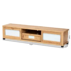 Gerhardine Wood 1 Drawer TV Stand For TVs Up To 65" Oak Brown/Black - Baxton Studio -Urban Dwell Gear Outlet Store GUEST 667c2820 8424 44d8 8a1f 93995b31192e