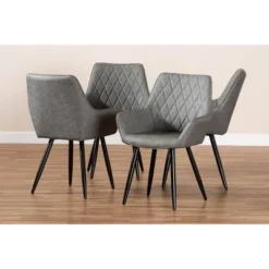 4pc Astrid Leather Upholstered Metal Dining Chairs - Baxton Studio -Urban Dwell Gear Outlet Store GUEST 6744002b 5989 43ce ab77 15f7c6ea522e