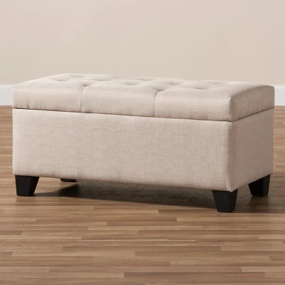 Michaela Modern And Contemporary Fabric Upholstered Storage Ottoman - Baxton Studio 9 Michaela Modern And Contemporary Fabric Upholstered Storage Ottoman - Baxton Studio - Image 9